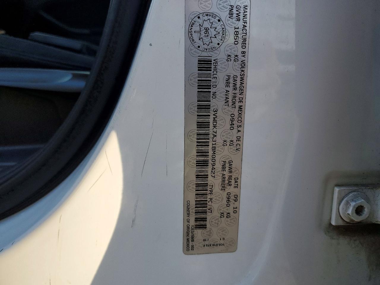 2011 VOLKSWAGEN JETTA