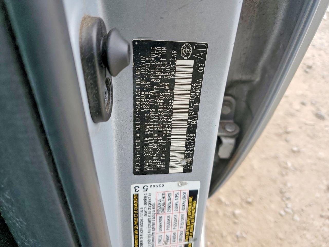 2007 TOYOTA COROLLA