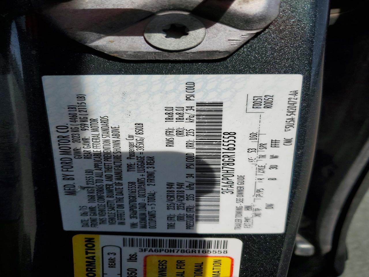 2016 FORD FUSION