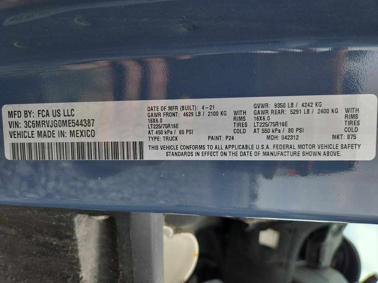 2021 RAM ProMaster 3500