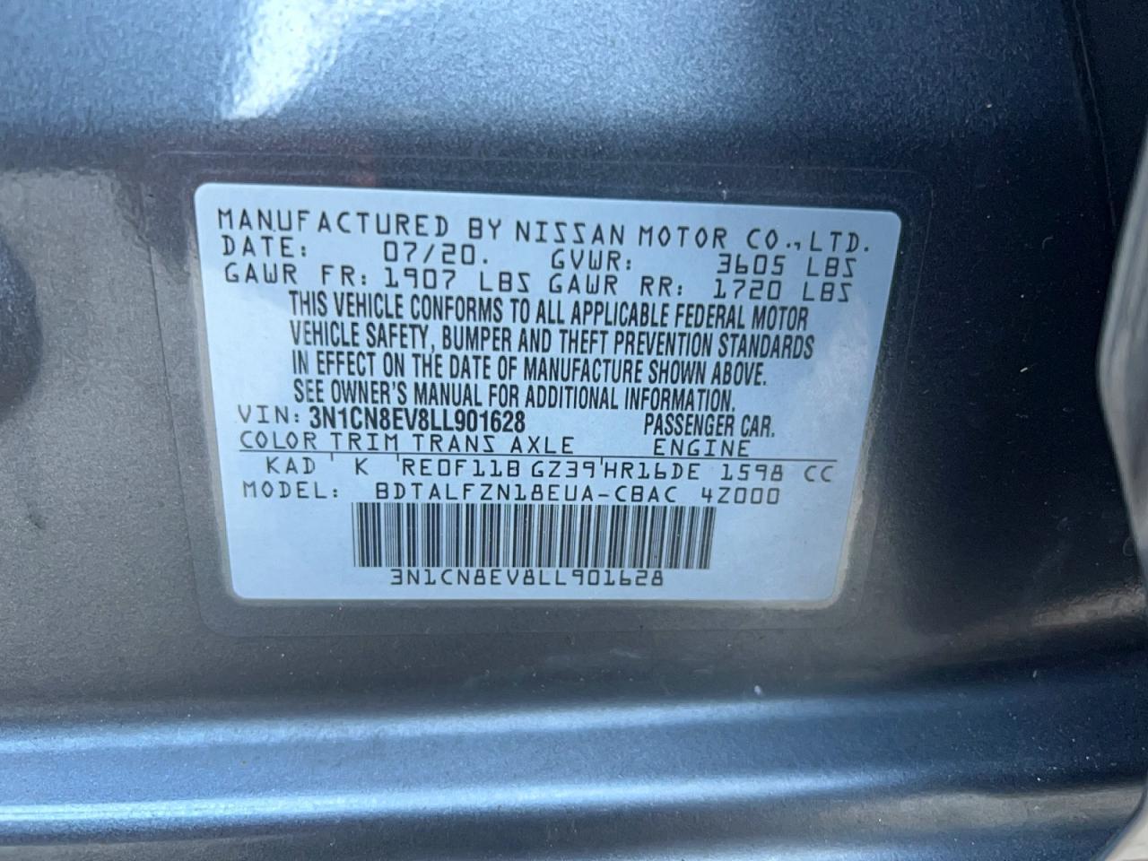 2020 NISSAN VERSA