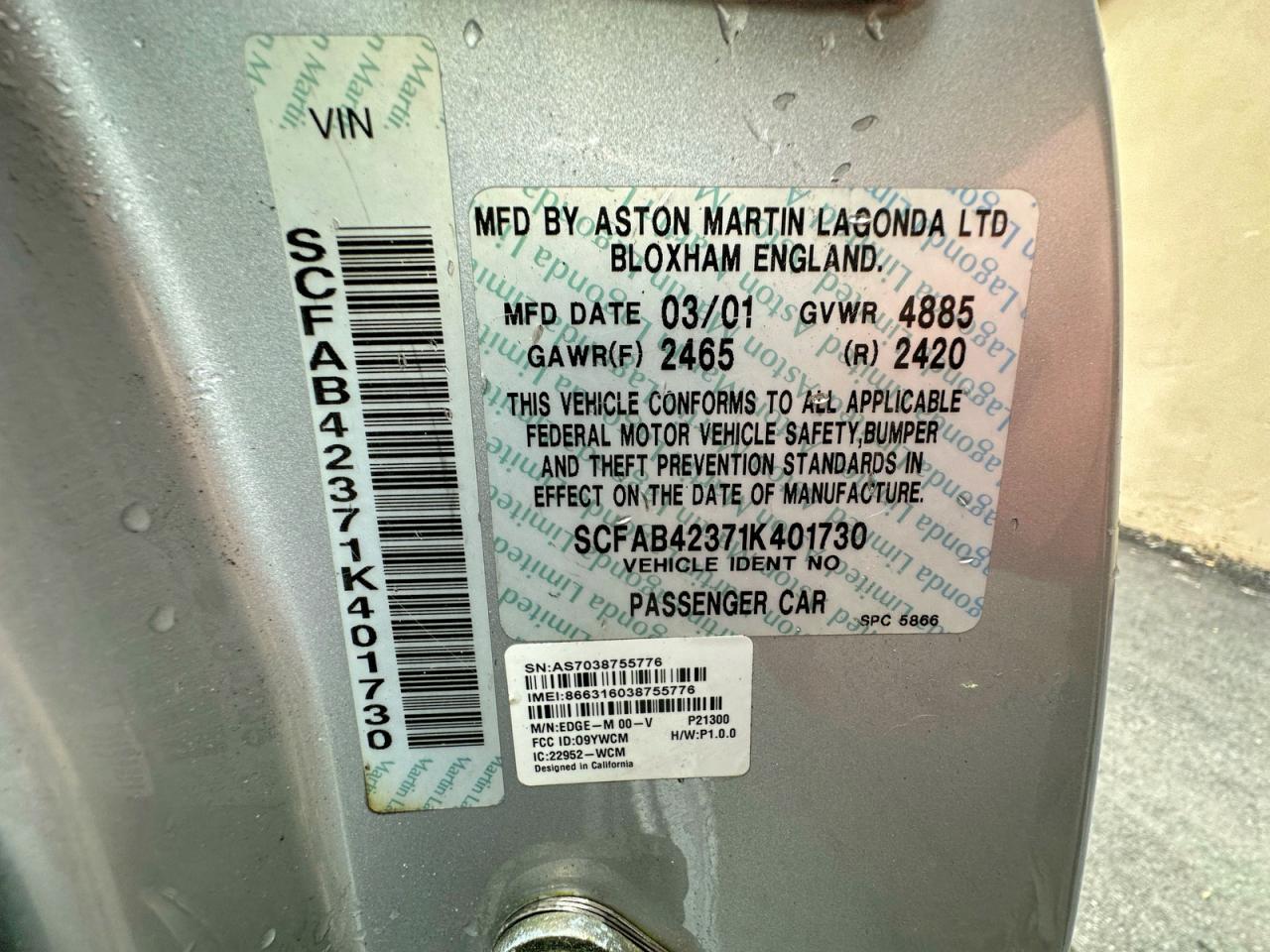 2001 Aston Martin DB7