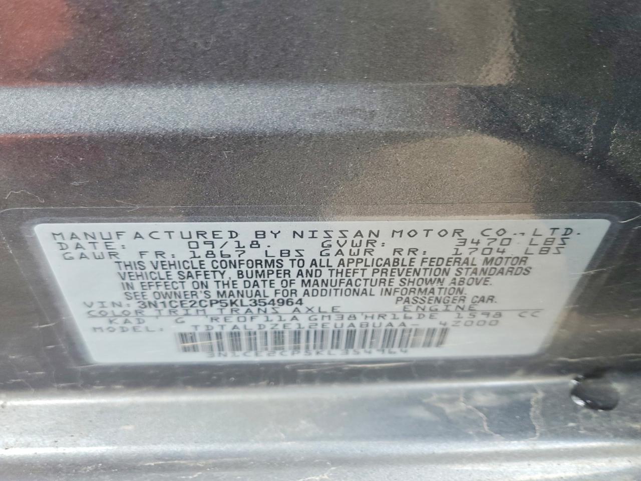 2019 NISSAN Versa Note