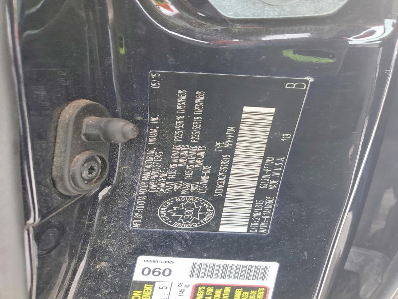2015 TOYOTA SIENNA