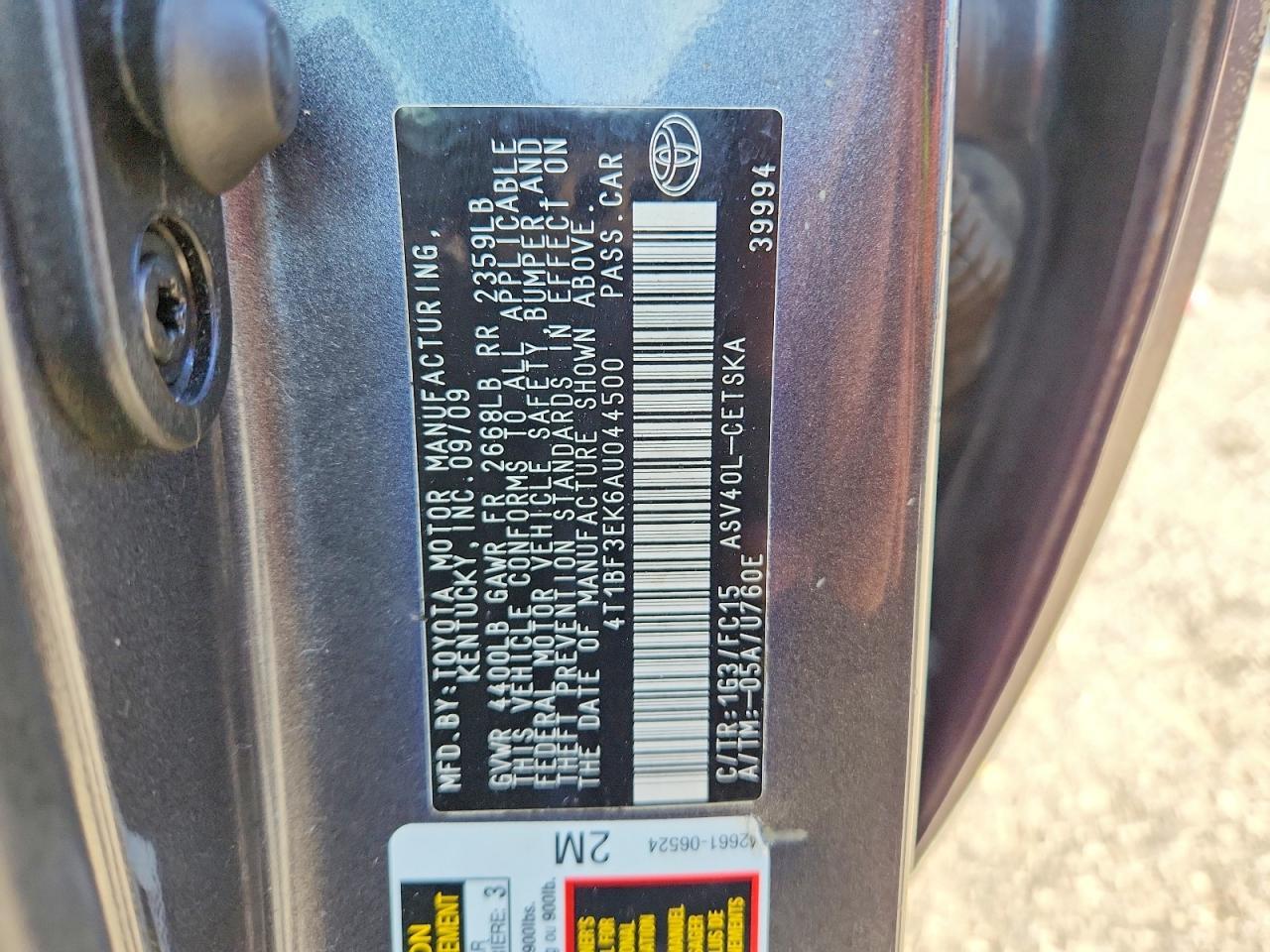 2010 TOYOTA CAMRY
