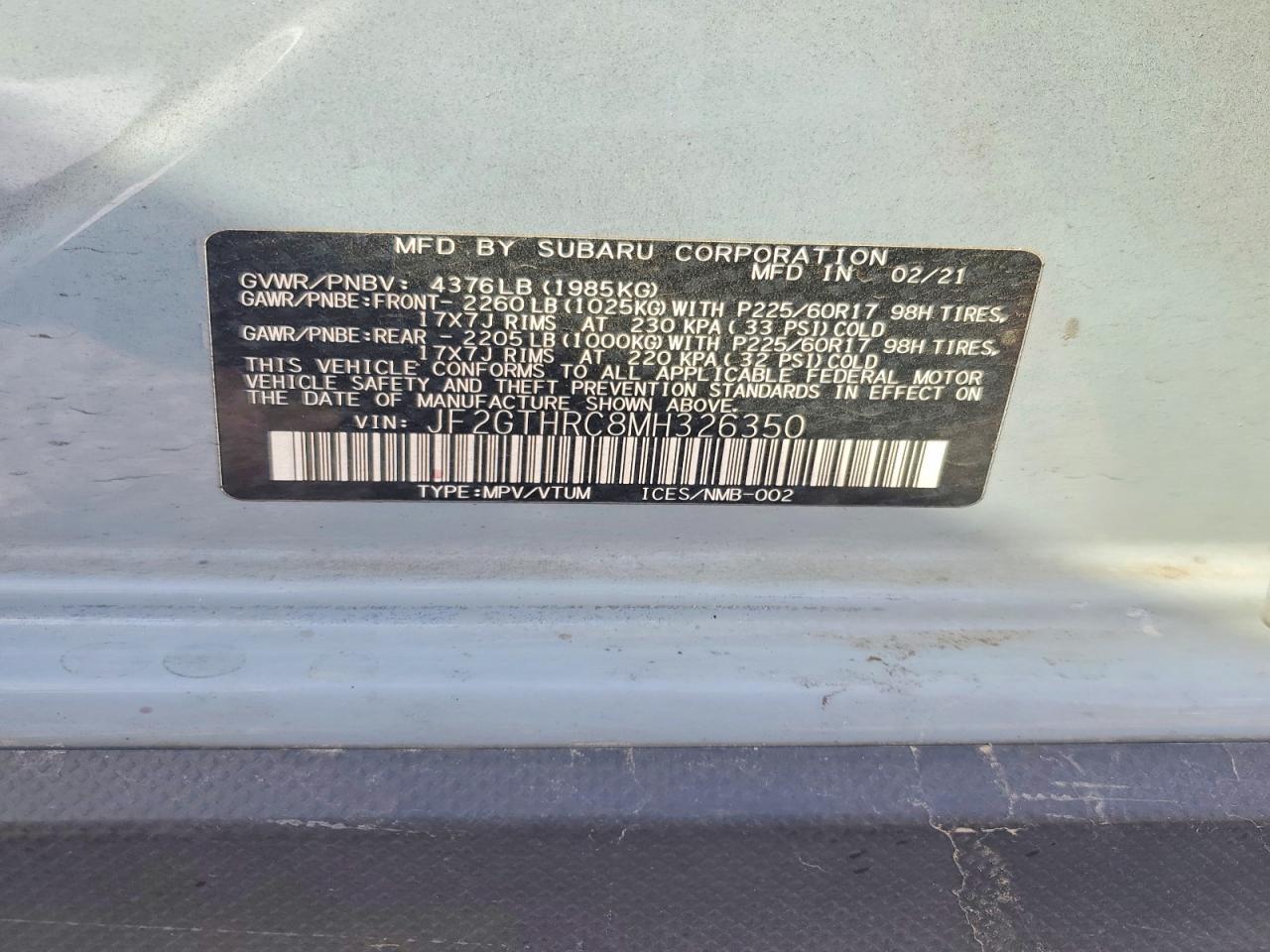 2021 SUBARU Crosstrek