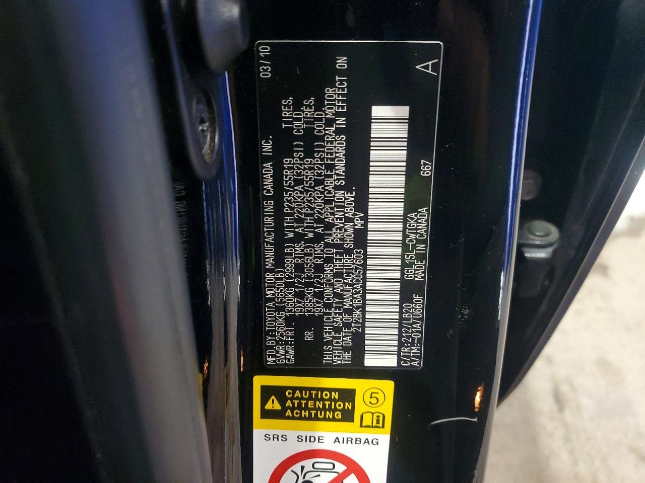 2010 LEXUS RX 350