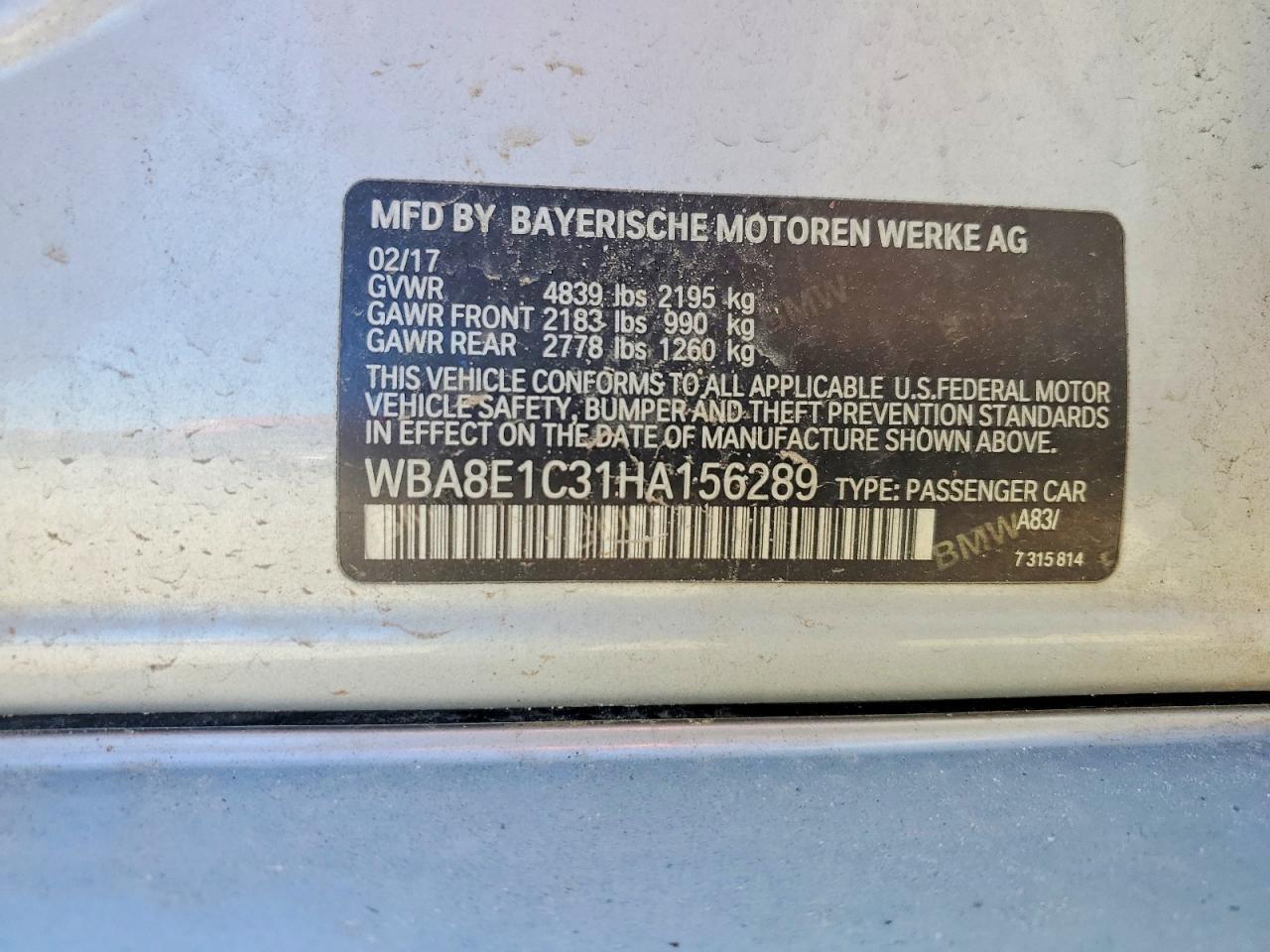 2017 BMW 3 SERIES