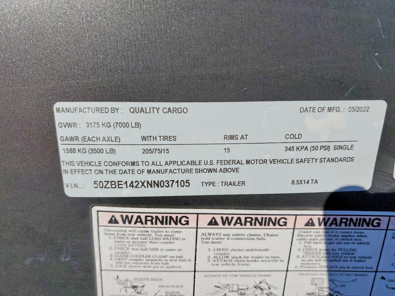 2022 Quality Cargo Trailer