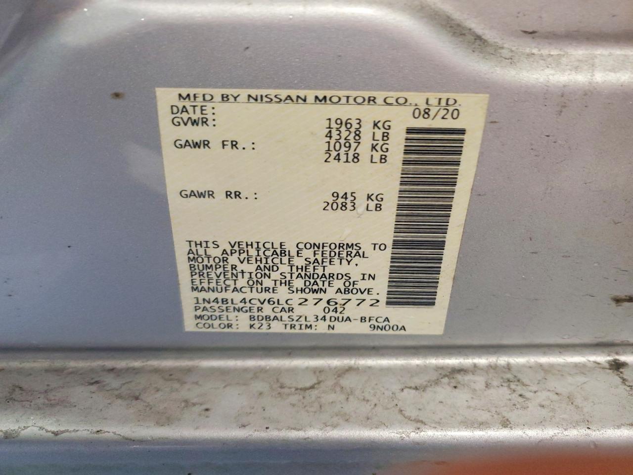 2020 NISSAN ALTIMA