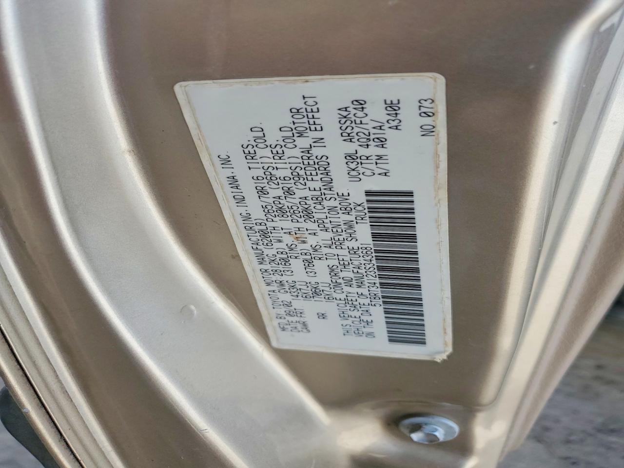 2003 TOYOTA TUNDRA