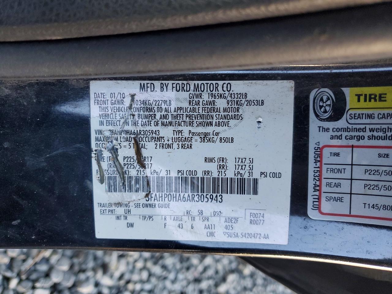 2010 FORD FUSION