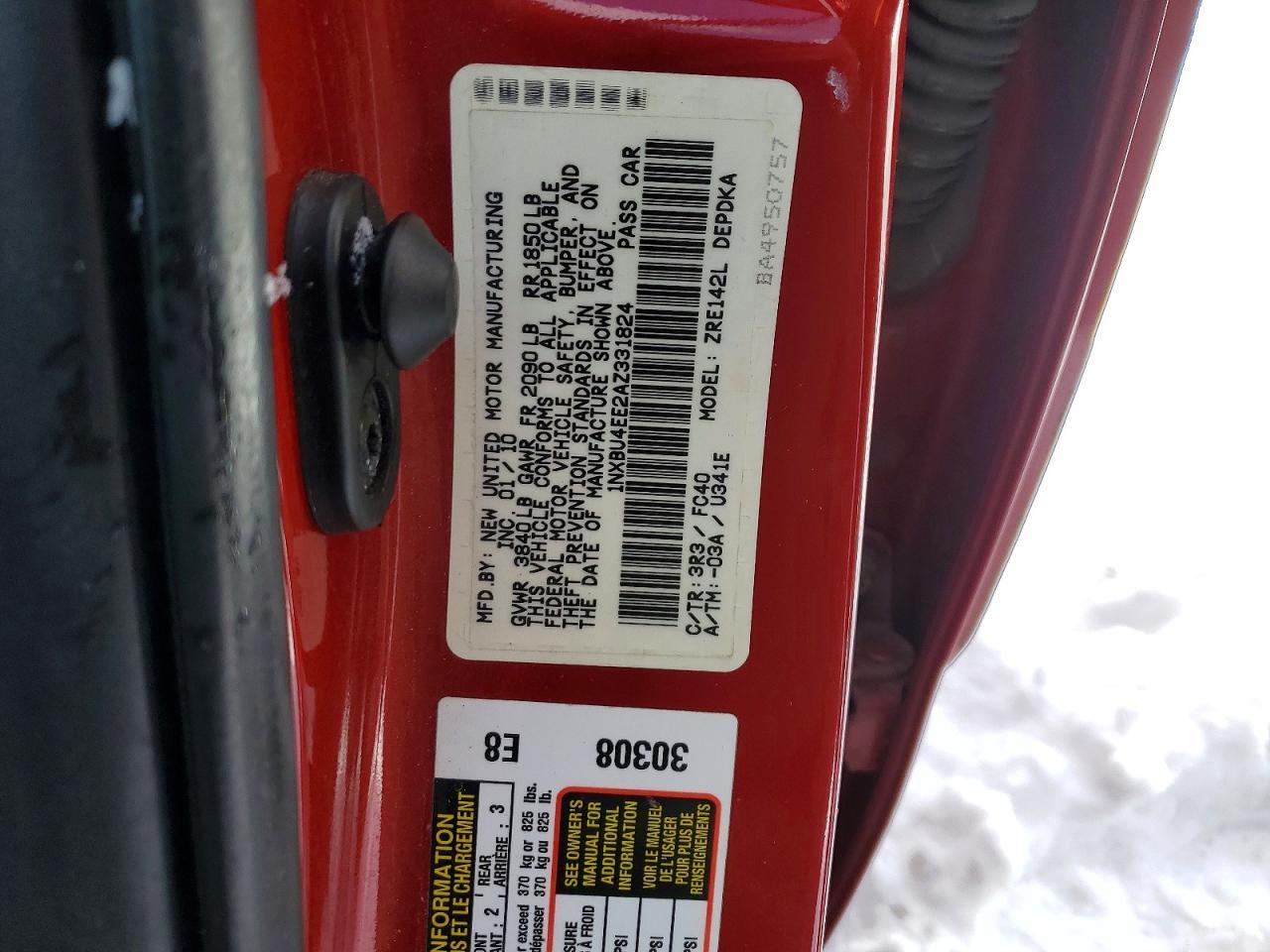 2010 TOYOTA COROLLA