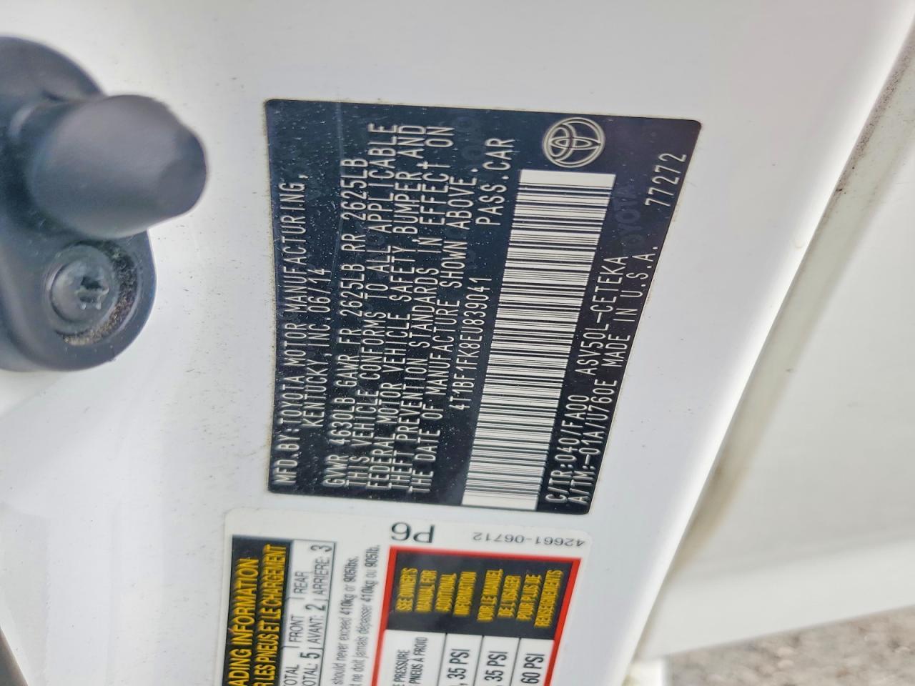 2014 TOYOTA CAMRY