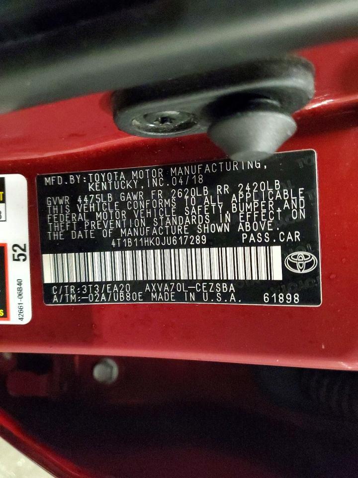 2018 TOYOTA CAMRY