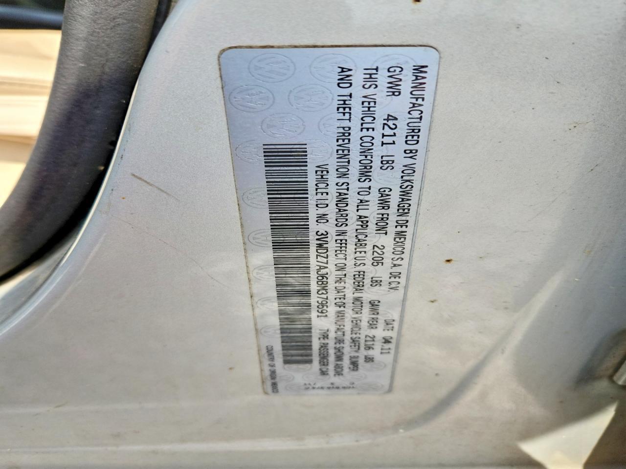 2011 VOLKSWAGEN JETTA