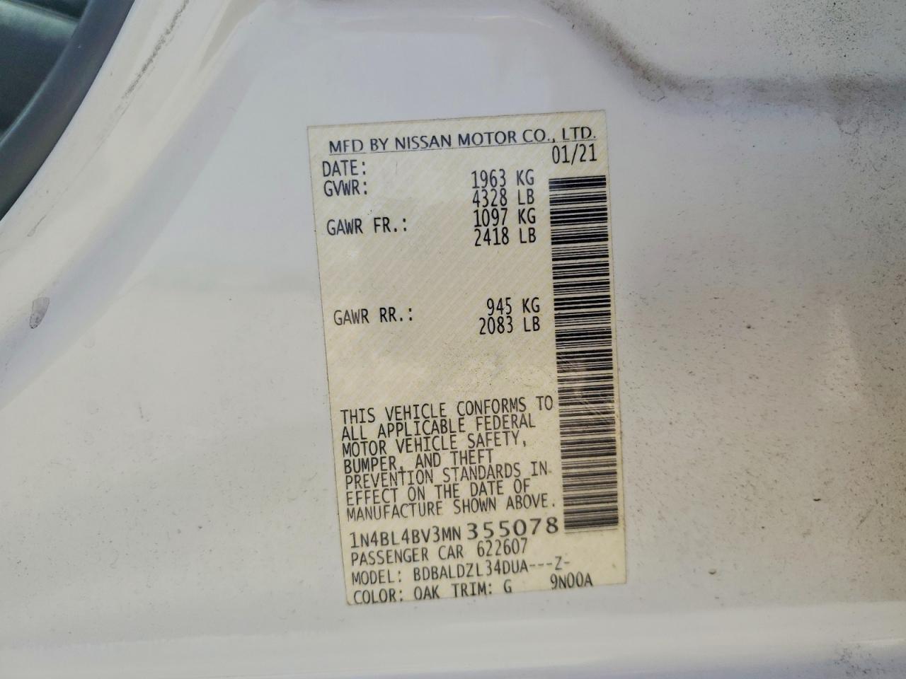 2021 NISSAN ALTIMA