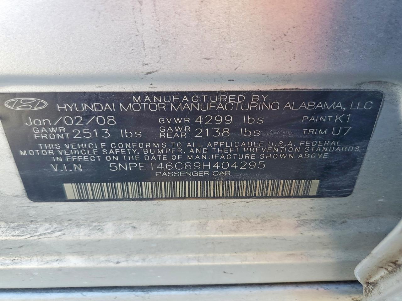 2009 HYUNDAI SONATA