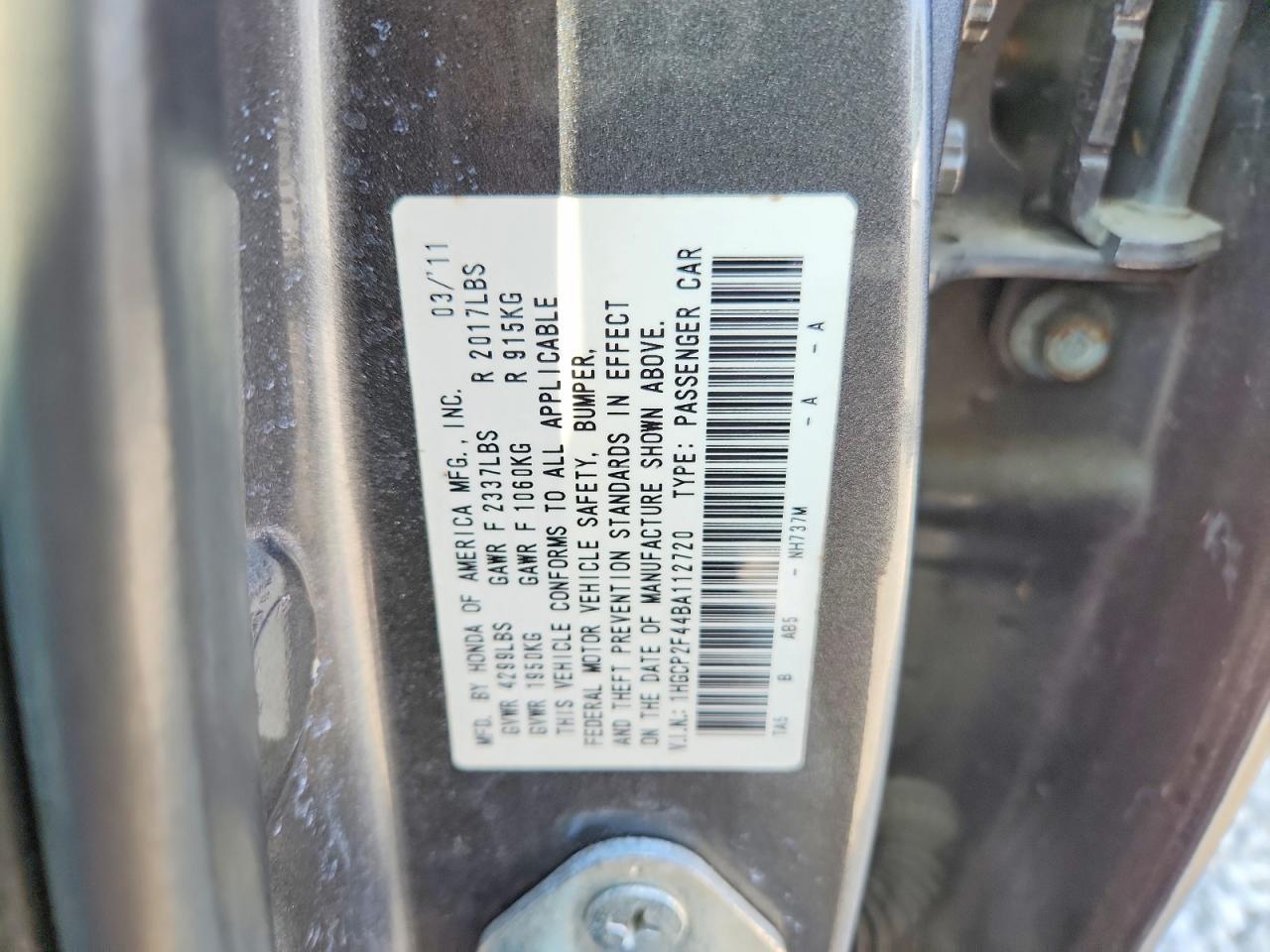 2011 HONDA ACCORD