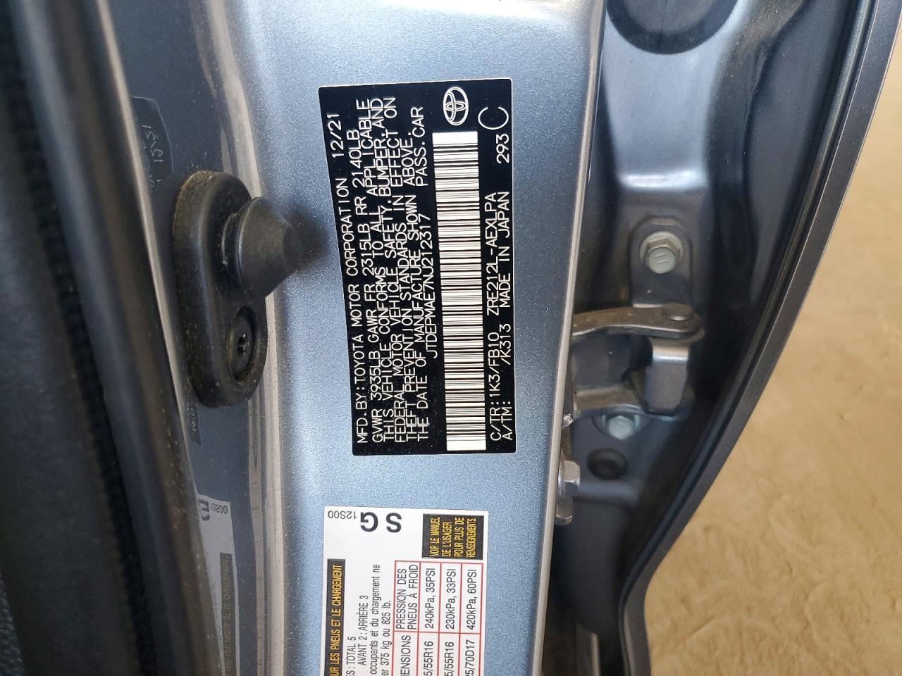 2022 TOYOTA COROLLA