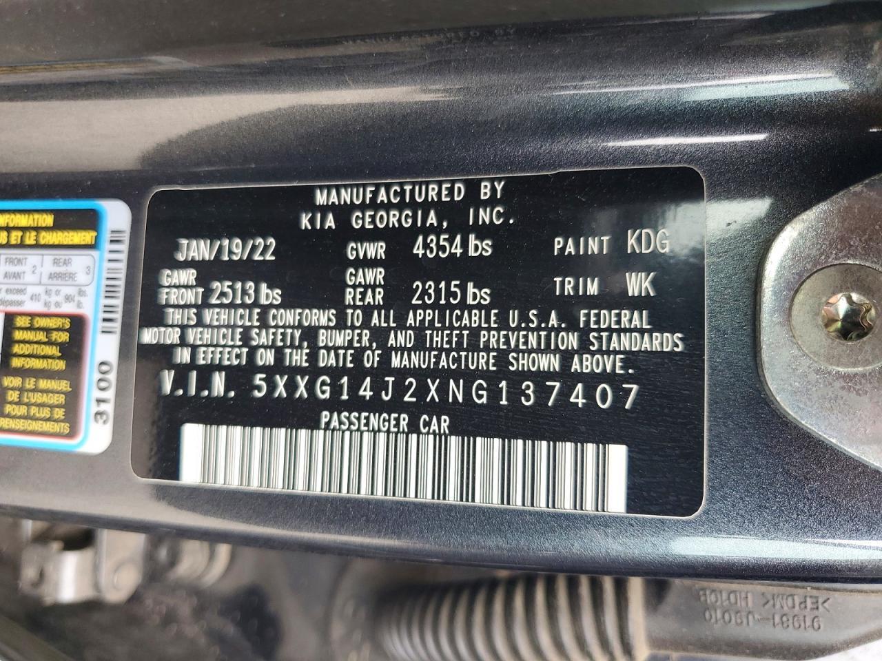 2022 KIA K5