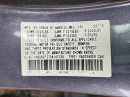 2016 HONDA ACCORD