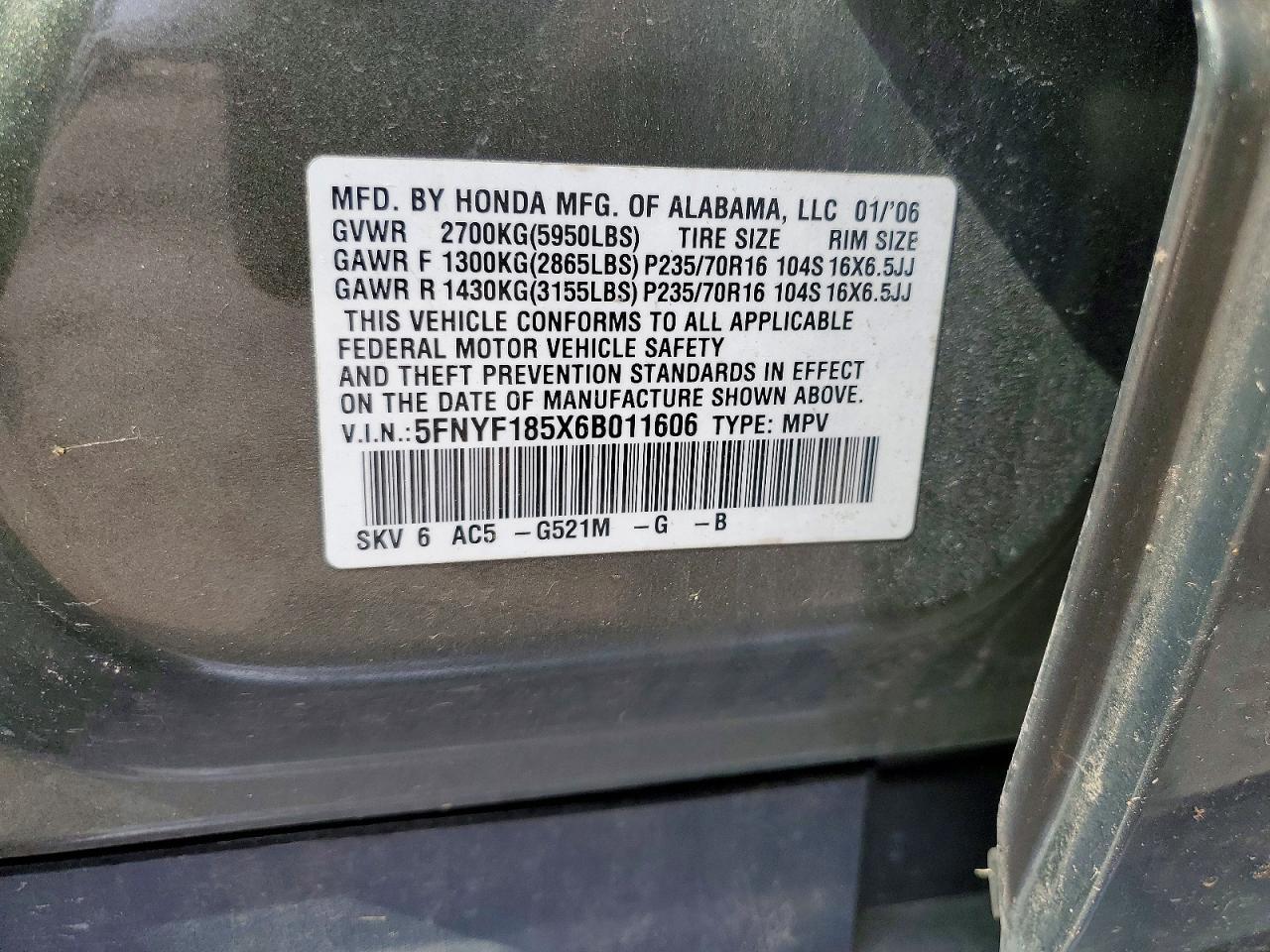 2006 HONDA PILOT