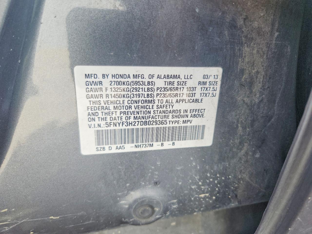 2013 HONDA PILOT