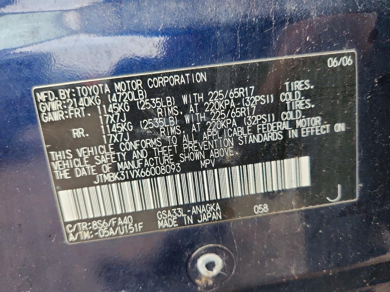 2006 TOYOTA RAV4