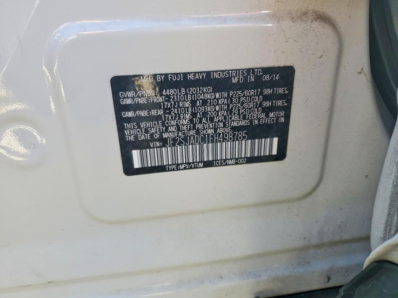 2015 SUBARU FORESTER