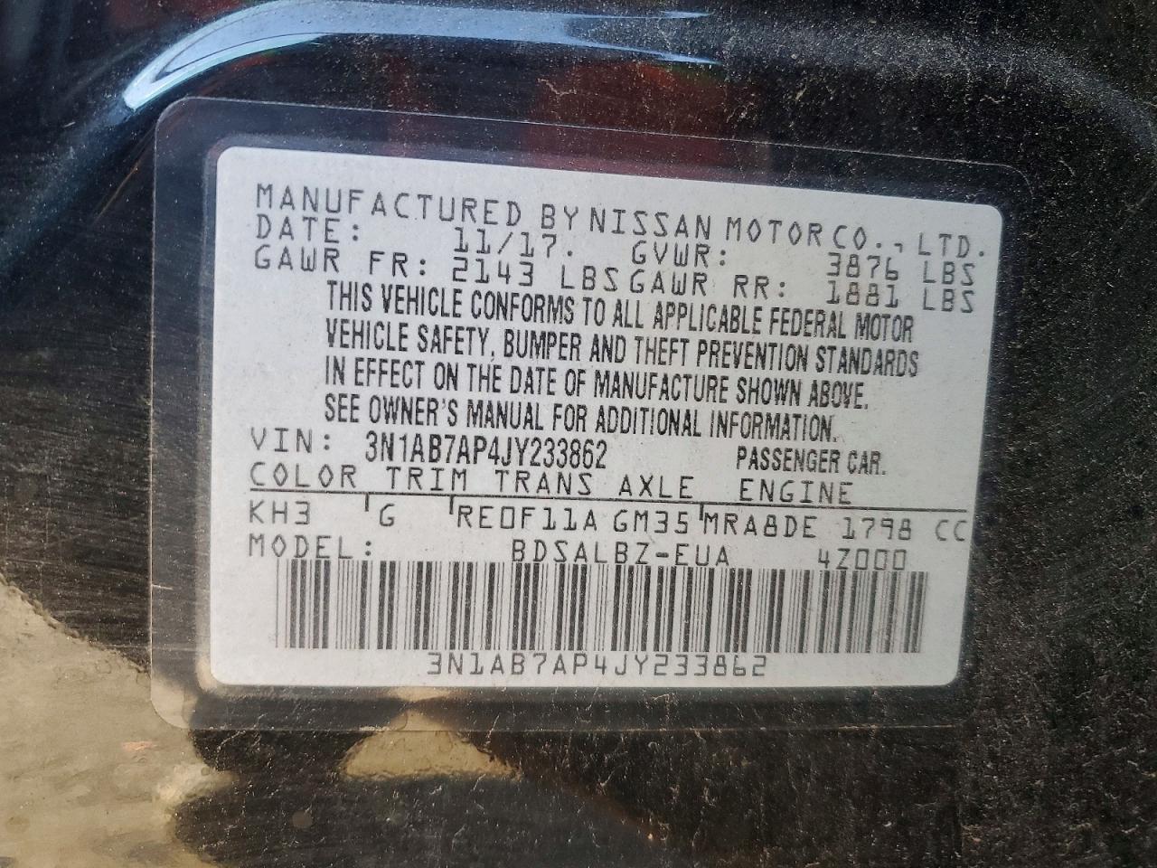 2018 NISSAN SENTRA