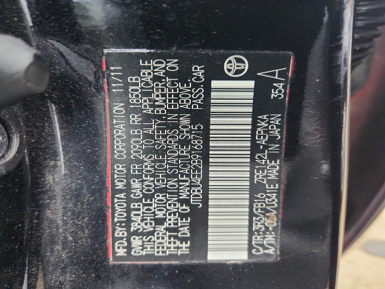 2011 TOYOTA COROLLA