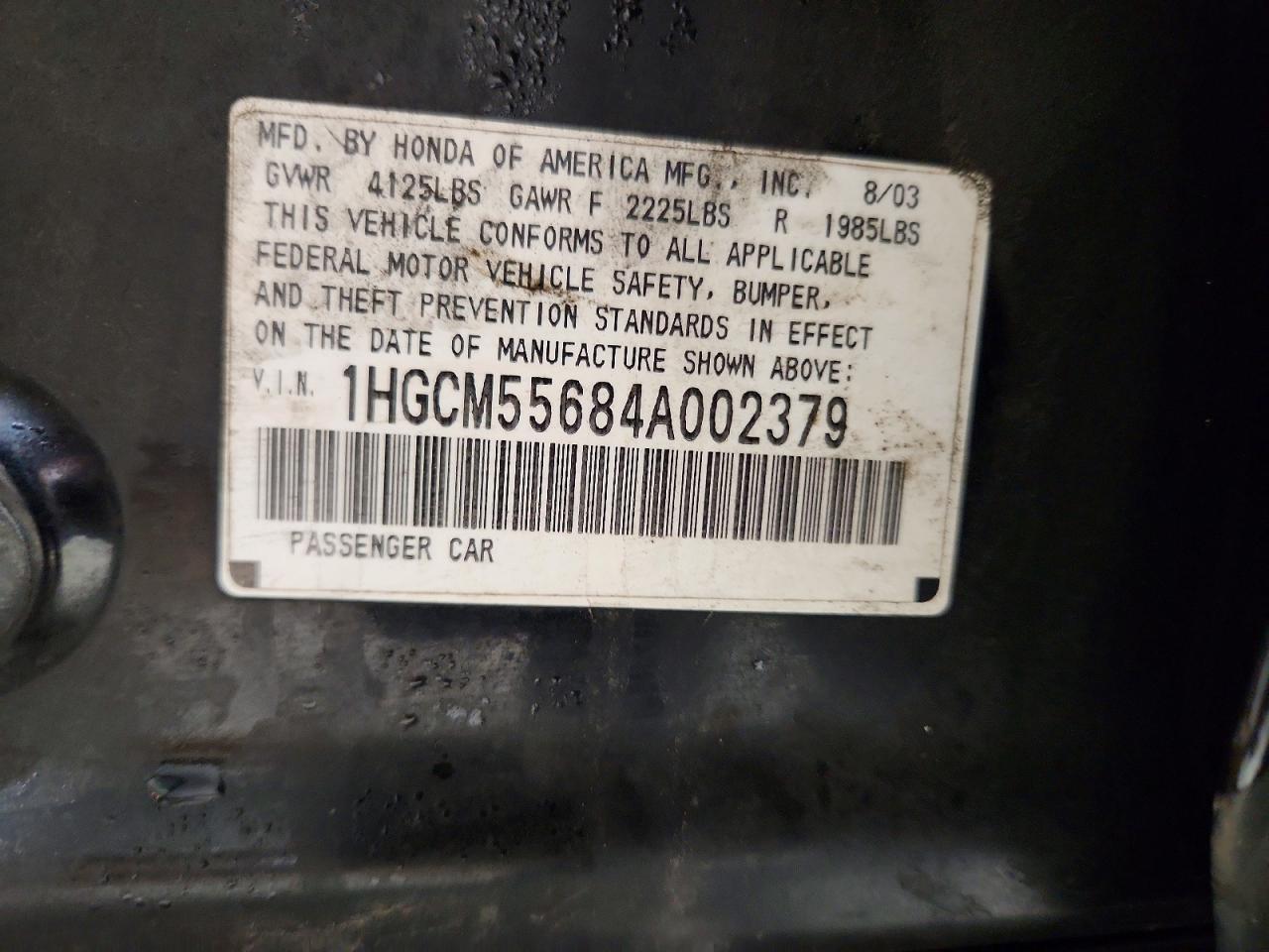 2004 HONDA ACCORD