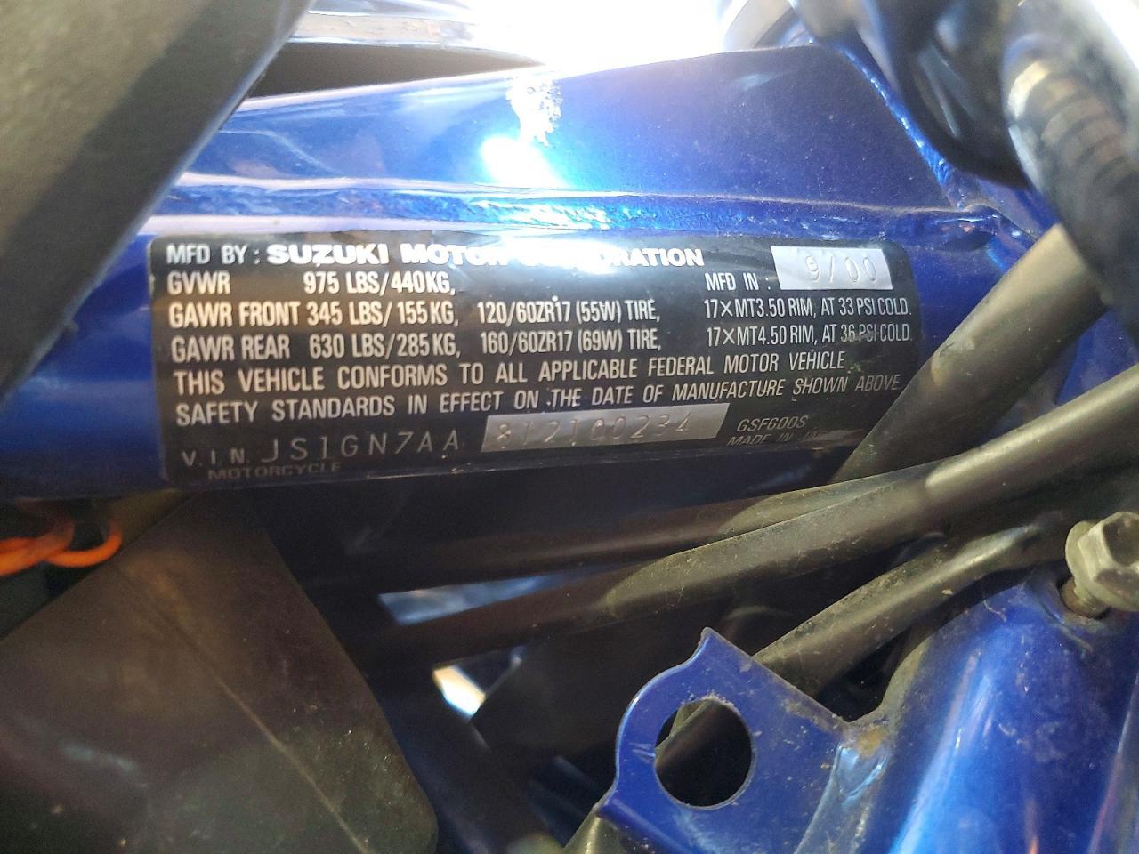 2001 SUZUKI GSF600