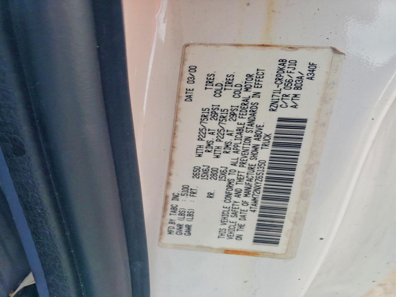 2000 TOYOTA TACOMA