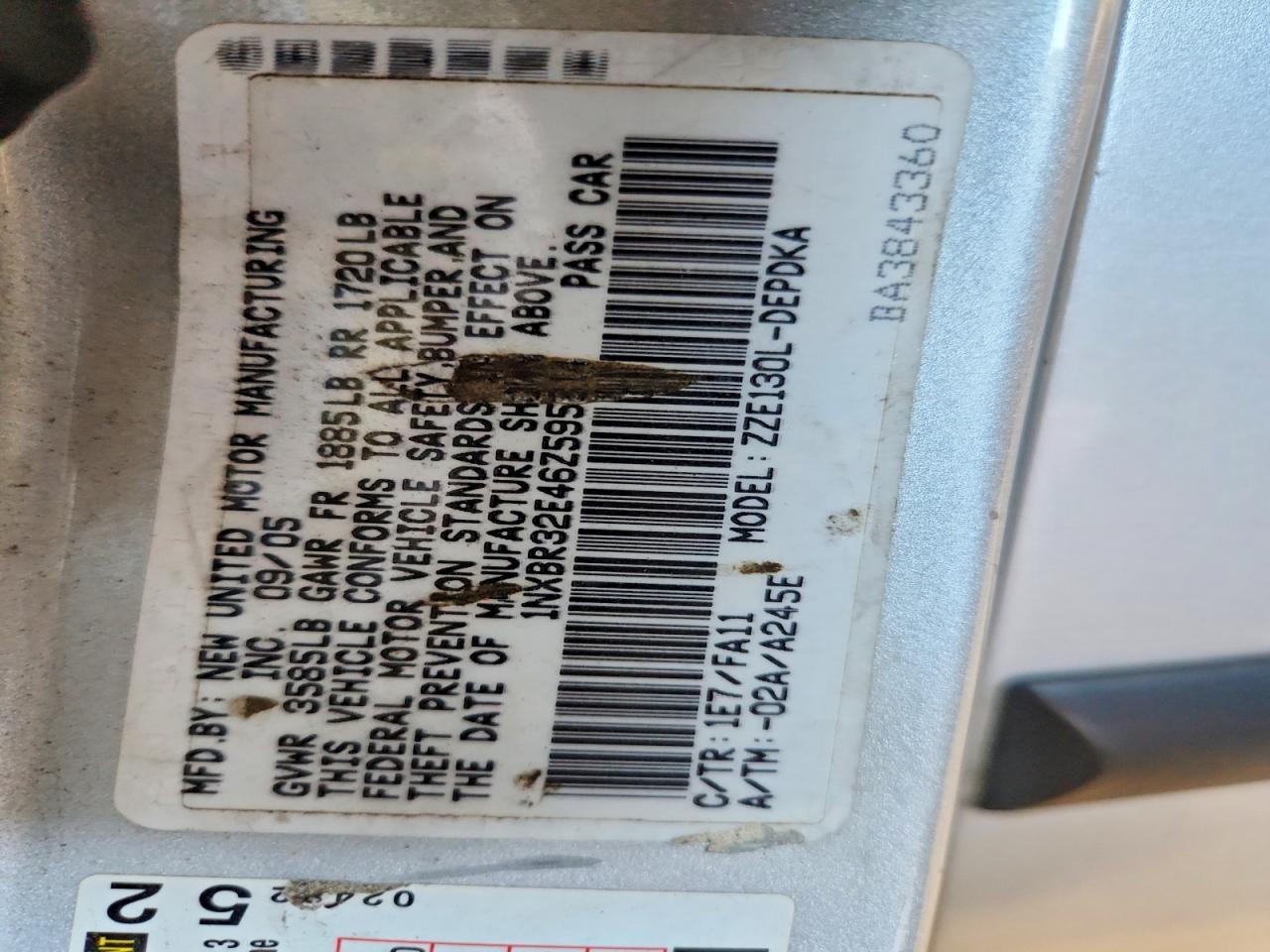 2006 TOYOTA COROLLA