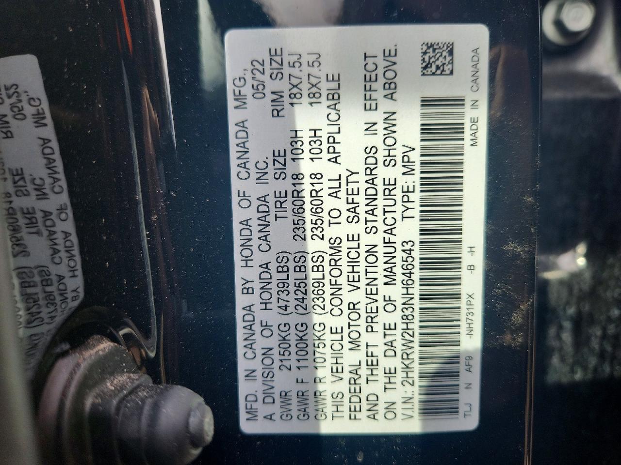 2022 HONDA CR-V