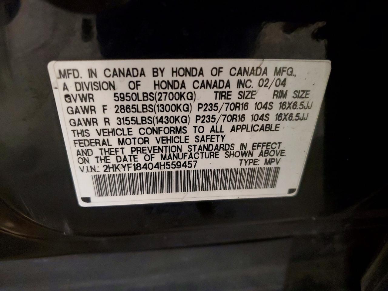 2004 HONDA PILOT