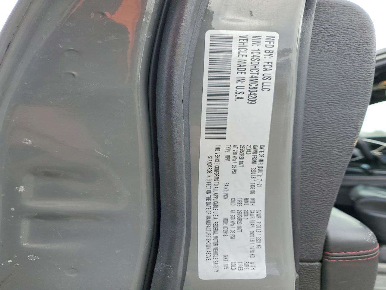 2021 DODGE DURANGO