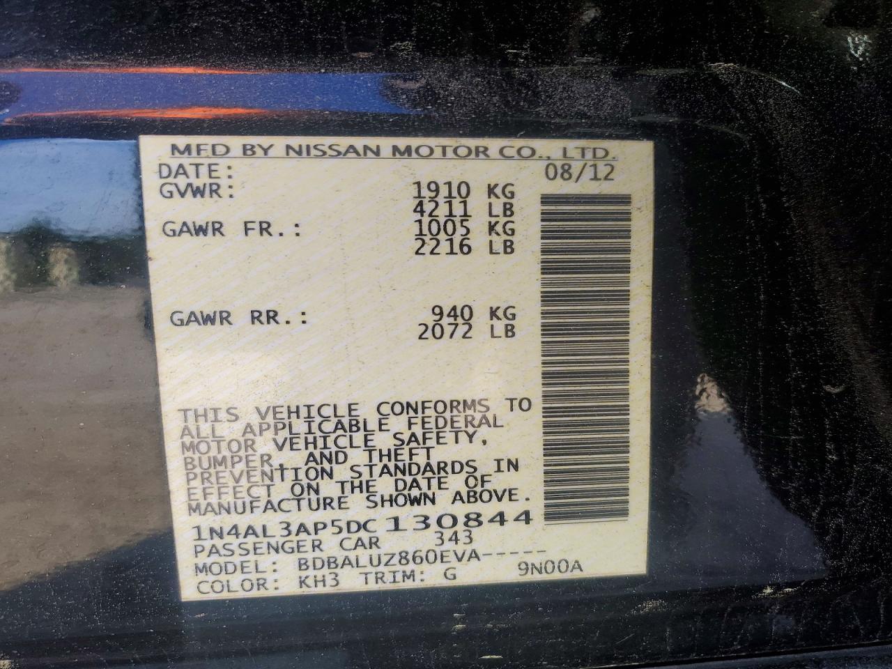2013 NISSAN ALTIMA