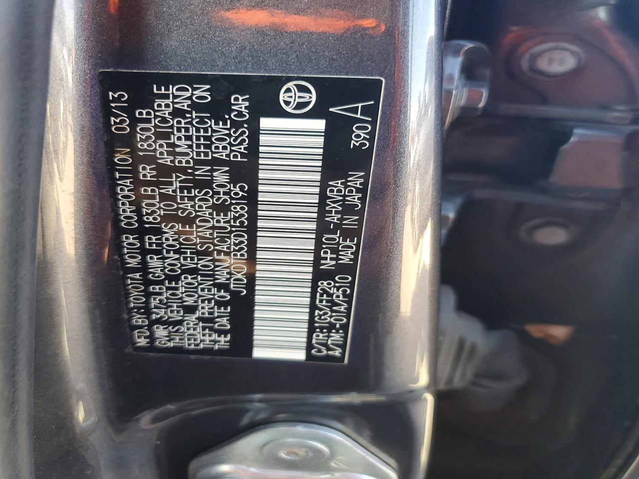 2013 TOYOTA Prius c