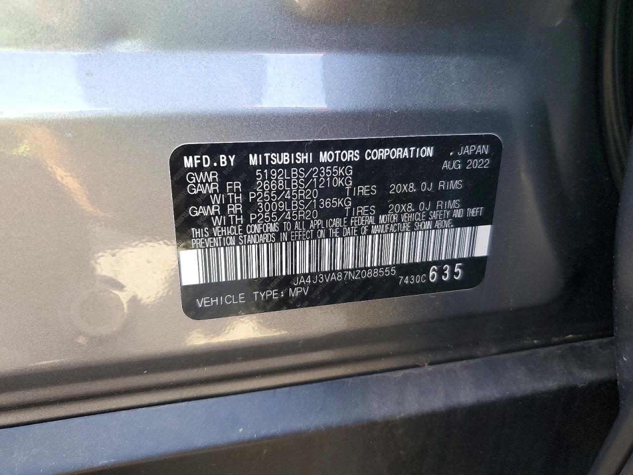 2022 MITSUBISHI outlander