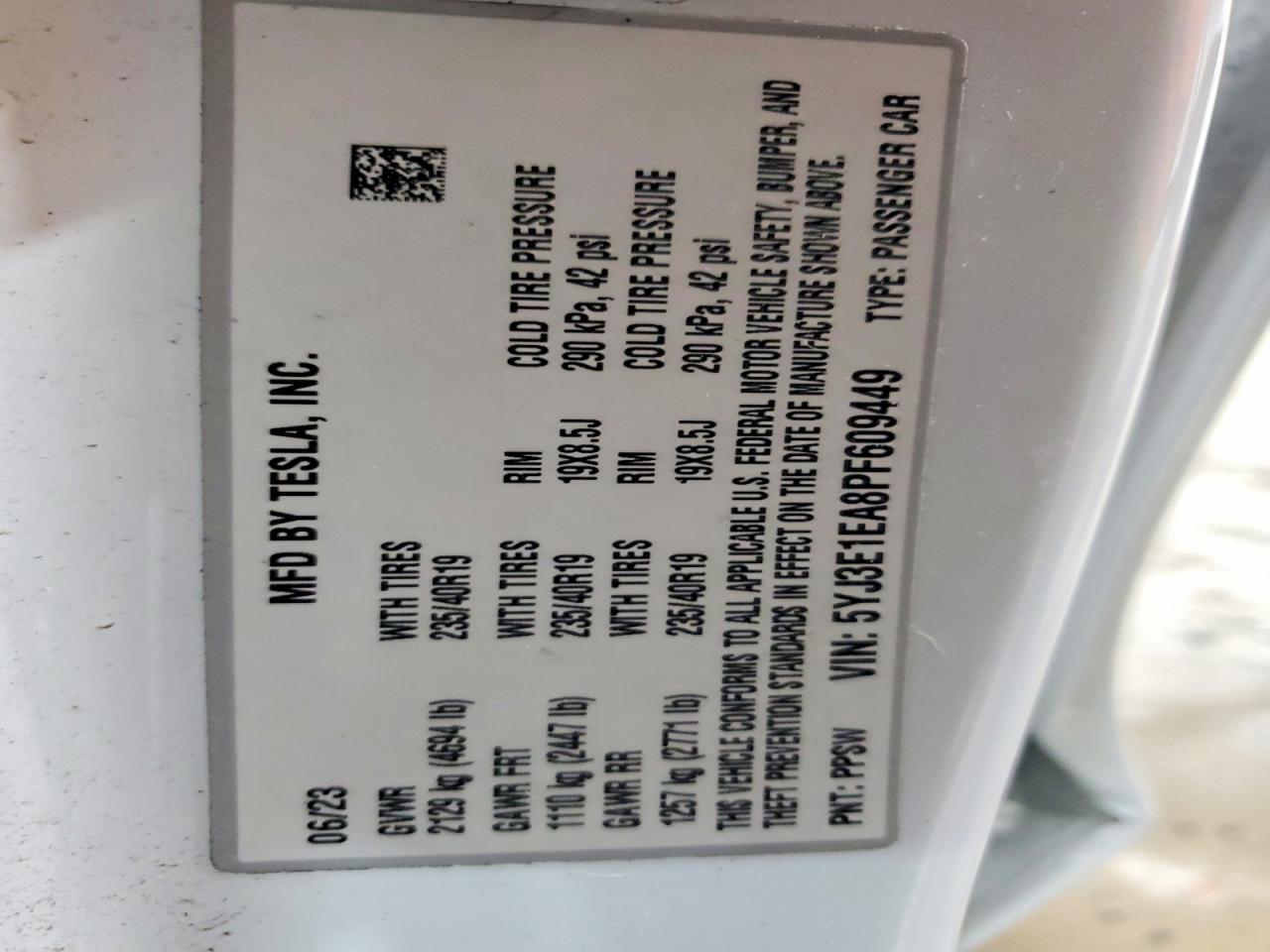 2023 TESLA MODEL 3