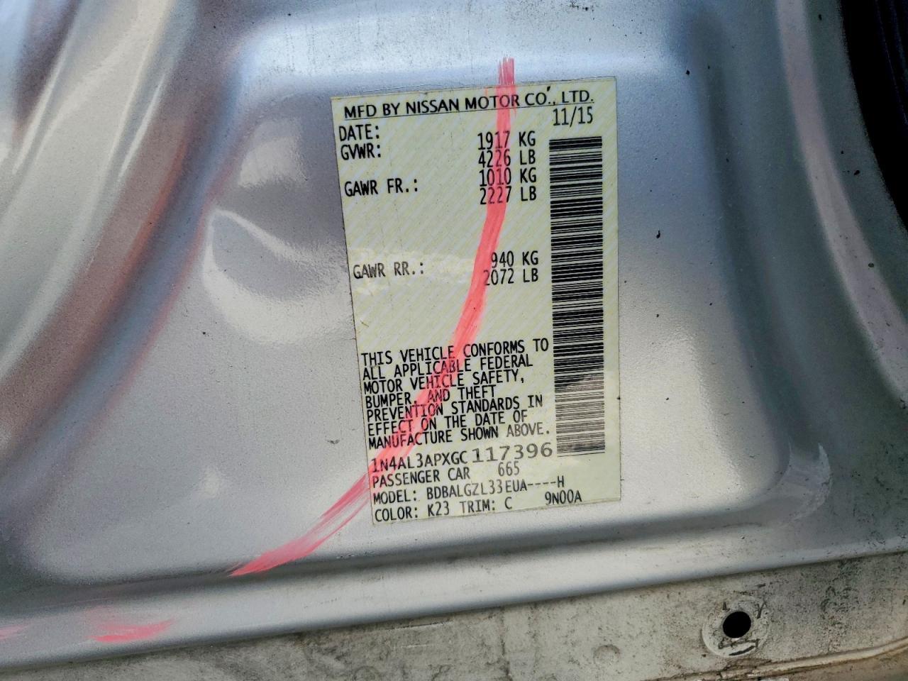 2016 NISSAN ALTIMA