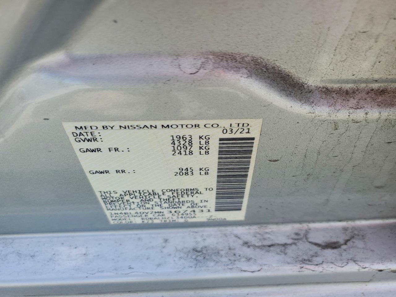 2021 NISSAN ALTIMA