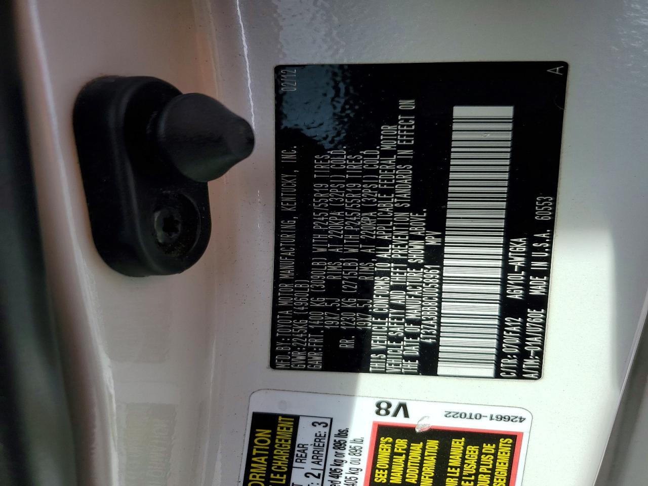 2012 TOYOTA VENZA