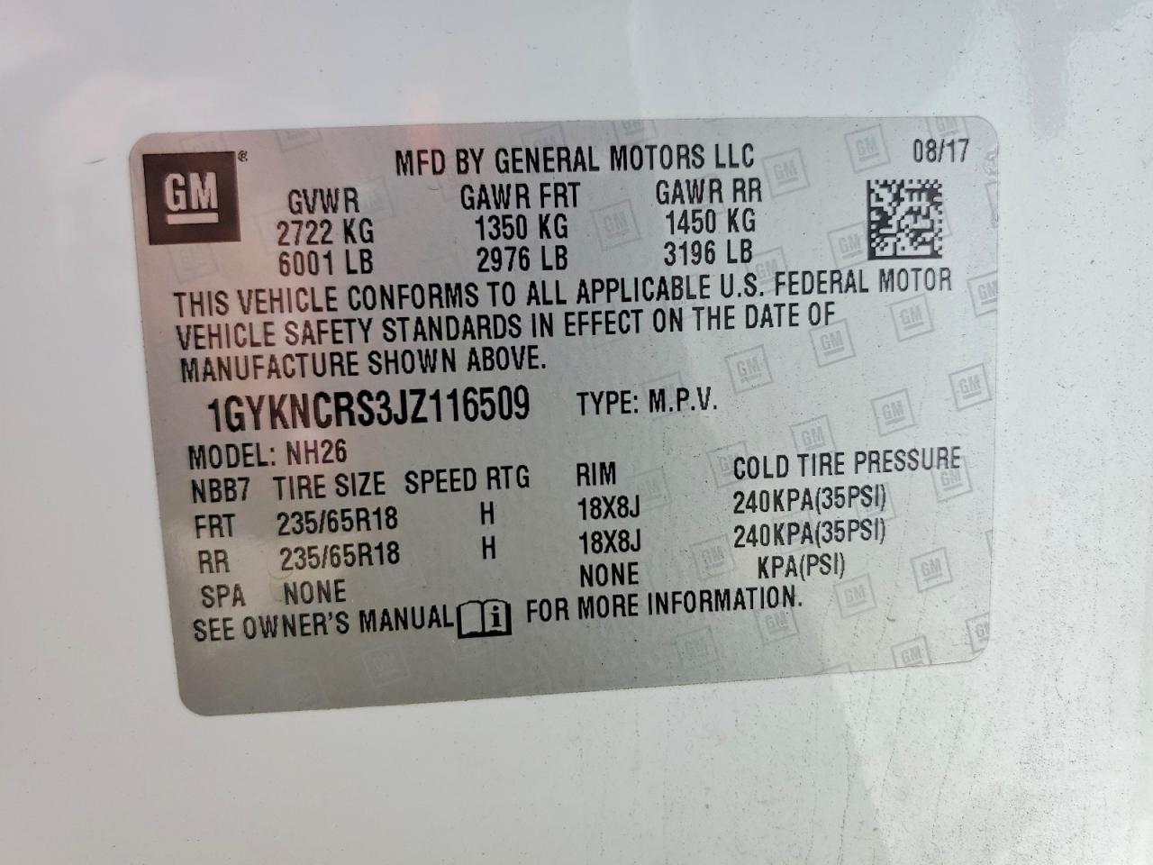 2018 CADILLAC XT5