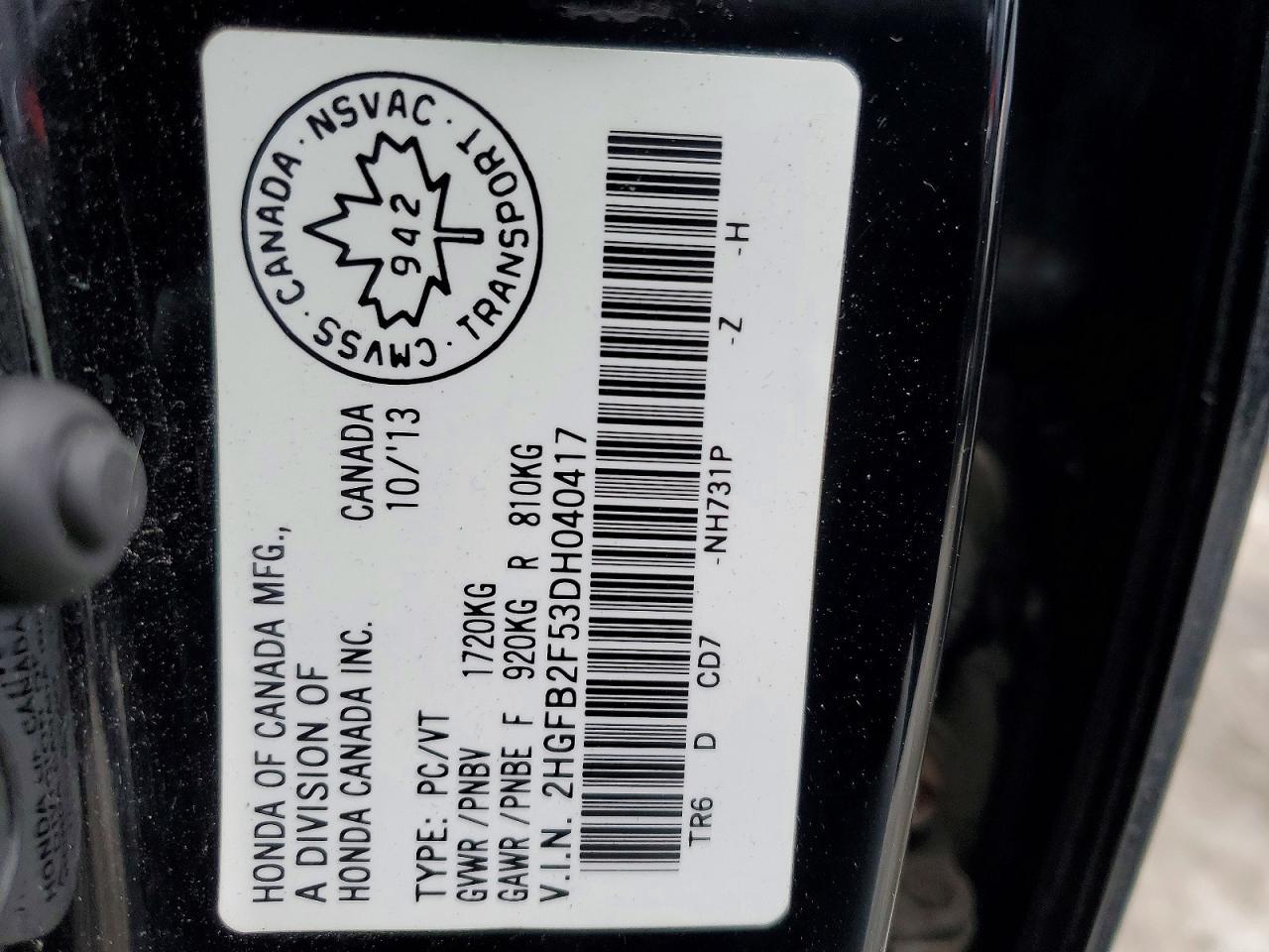 2013 HONDA CIVIC