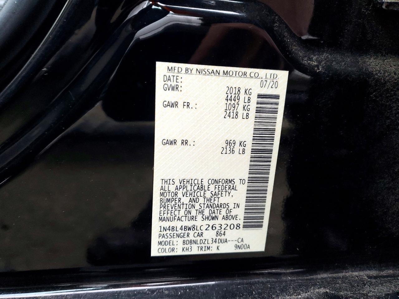 2020 NISSAN ALTIMA