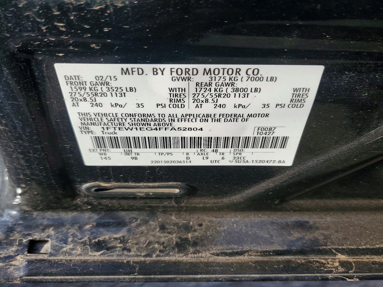 2015 FORD F-150 Lightning